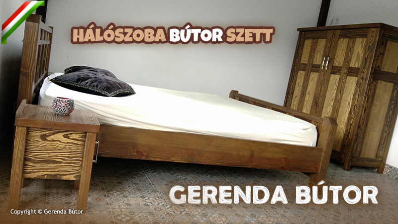 hálószoba bútor szett ágy éjjeliszekrény szekrény