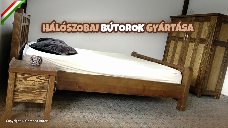 hálószoba bútor szett ágy éjjeliszekrény szekrény