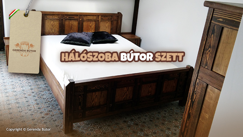 hálószoba bútor szett ágy éjjeliszekrény szekrény