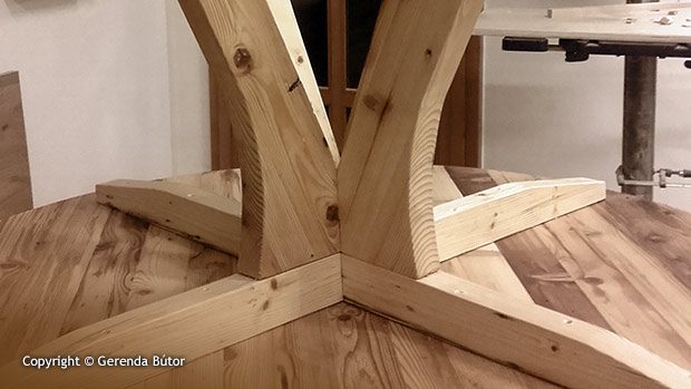 Béda kerekasztal láb szerkezete Béda kerekasztal láb szerkezete