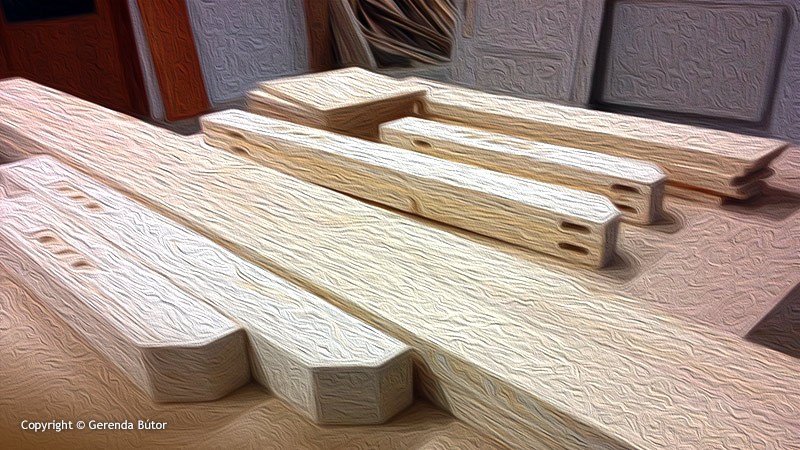 Gerenda ágy fejrésze készül