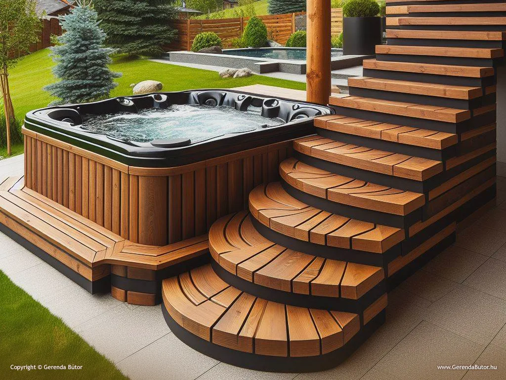 jacuzzi lépcső gyártás