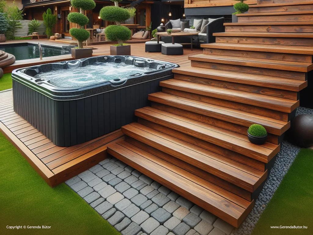 jacuzzi lépcső gyártás