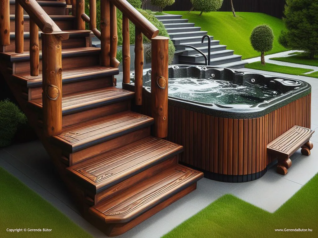 jacuzzi lépcső gyártás