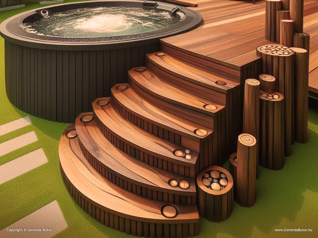 jacuzzi lépcső gyártás