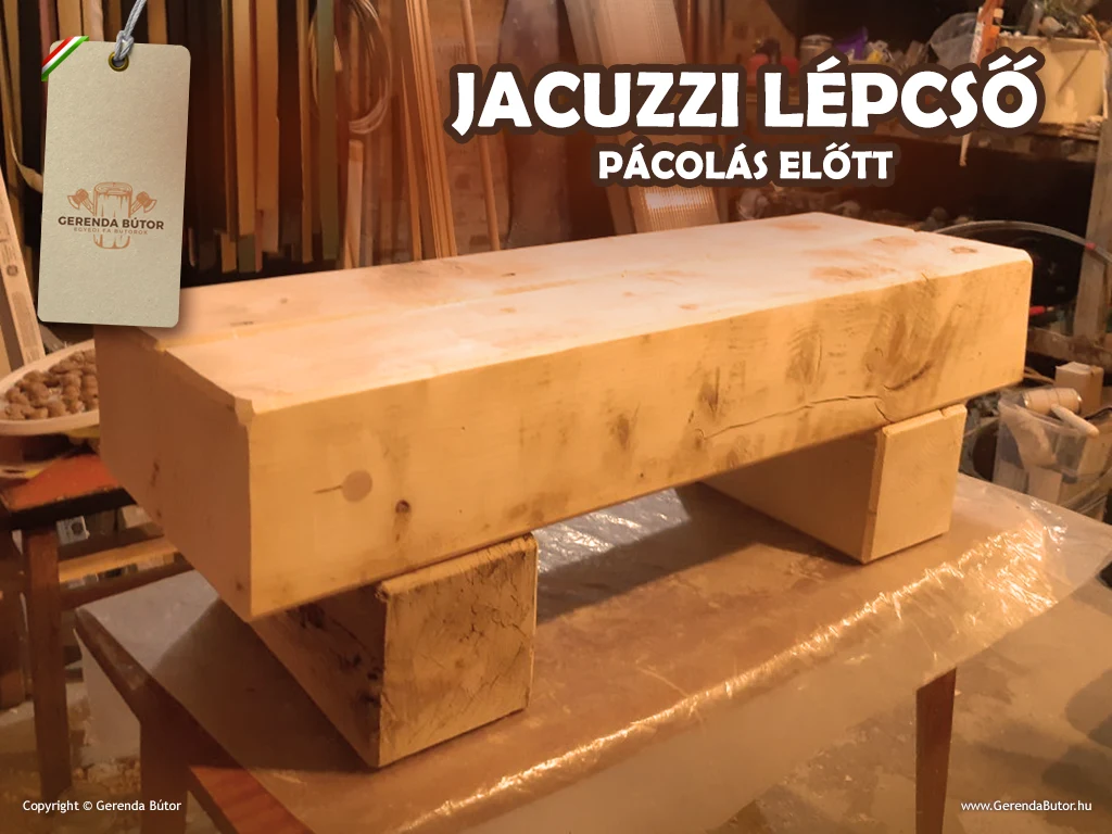 jacuzzi lépcső pácolás előtt